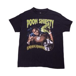 Spencer's Pooh Shiesty T-Shirt Mens Large Black Good Graphic Rap Tee Hip Hop